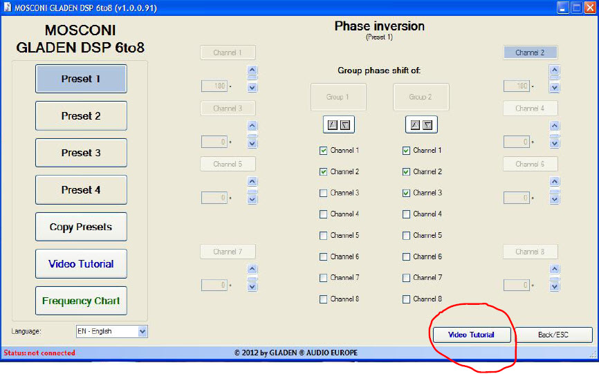 Gladen dsp 6to8 control panel 14